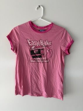 Junk Food Clothing Pink Ringer Easy-Bake Graphic Tee